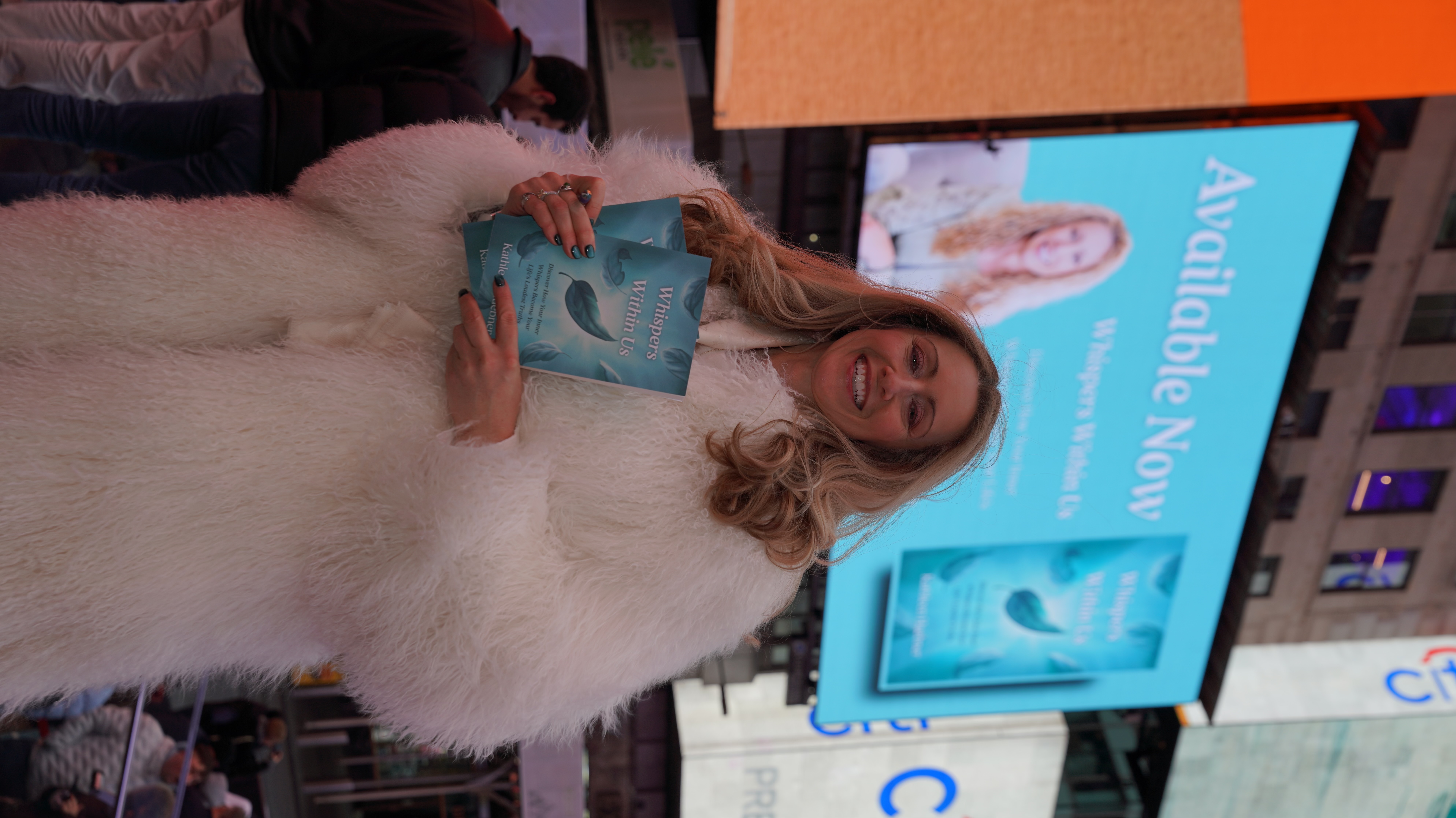 My book launch, for Whisperes Within Us in Times Square, New York City